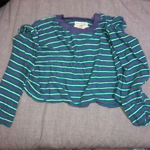 striped, cropped, long sleeve